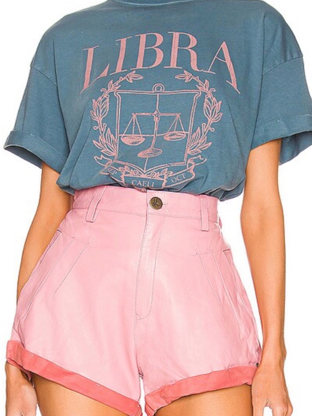Libra Graphic Tee in Teal – Casual Short Sleeve Top